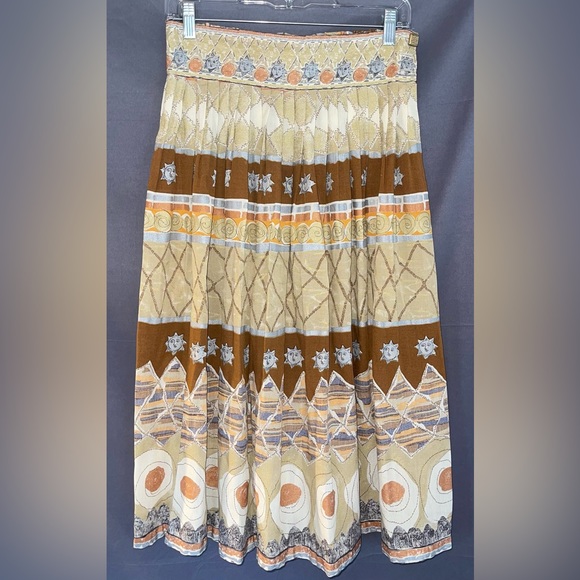 Vintage Dresses & Skirts - 🌞 Platinum size 12 tan sun abstract vintage skirt